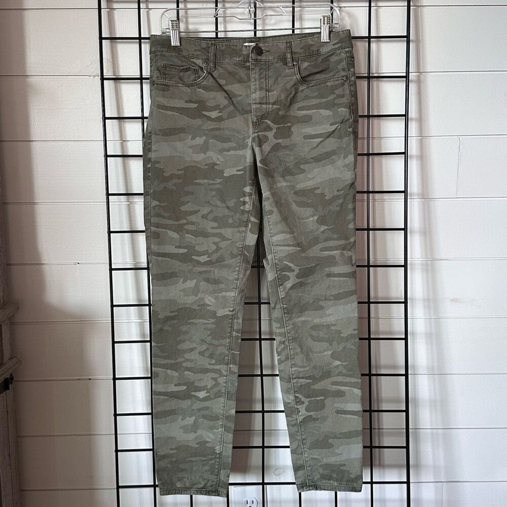 LOFT Ann Taylor Camouflage Marisa Ankle Pants Womens 6 Green Skinny Low Rise
